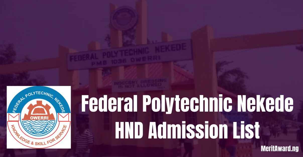 Federal Polytechnic Nekede HND Admission List