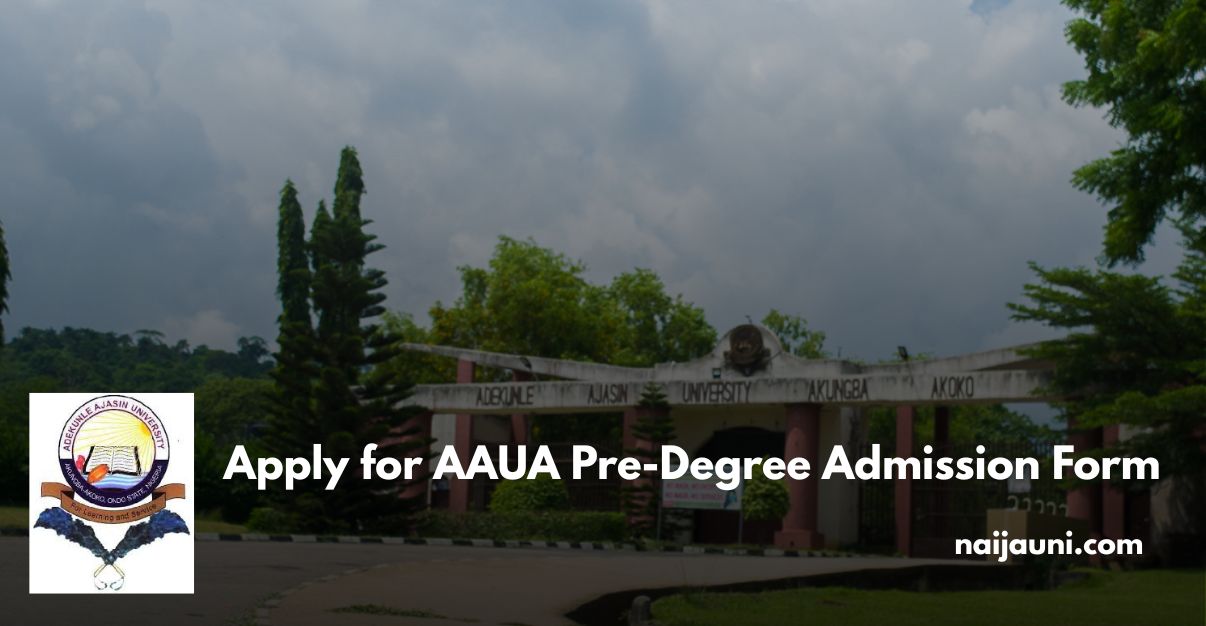 Apply for AAUA Pre-Degree Admission Form