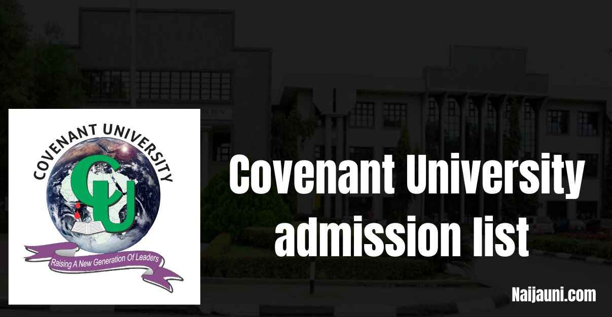 Covenant University admission list